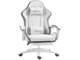 Computer Gaming Chair, PU Leather Desk Chair with Footrest, Swivel Task Chair with 135&deg Reclining T3398P343011