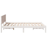 Bed Frame White 140 x 190 cm Solid Pine wood 872195