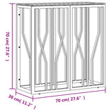 Console Table Silver 70x30x70 cm Stainless Steel and Glass 350035