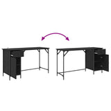 Computer Desk Black Oak 131 x 48 x 75 cm Engineered Wood 882834