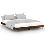 ZNTS Bed Frame without Mattress Smoked Oak 120x200 cm Engineered Wood 832050