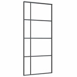 151683 Sliding Door Frosted ESG Glass and Aluminium 90x205 cm Black