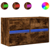 TV Wall Cabinet with LED Lights Smoked Oak 80x31x45 cm 852289