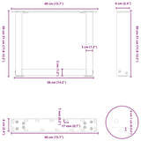 Coffee Table Legs U-Shaped 2 pcs Anthracite 40x cm Steel 4013134