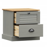 Bedside Cabinet VIGO Grey 42x35x42 cm Solid Wood Pine 353159