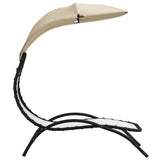 Sun Lounger With Canopy Cream 362705