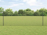 Welded Wire Fence with Post 10 x 1.2 m PVC-Coated Steel Grey 3336567