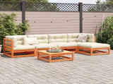 6 Piece Garden Sofa Set Wax Brown Solid Wood Pine 3299398