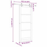 Sliding Door Natural 86 x 211 cm Solid Pine Wood and Glass 3332285
