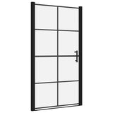Shower Doors Tempered Glass 100x178 cm Black 148892