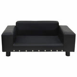 170954 Dog Sofa Black 81x43x31 cm Plush and Faux Leather