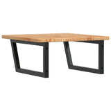 Basin Shelf Wall Mounted Steel and Solid Wood Oak 3302479