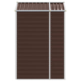 Garden Shed Brown Galvanised Steel Medium Garden Shed 3188264