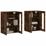 Wall Mounted Cabinets 2 pcs Smoked Oak Engineered Wood 3197918
