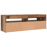 TV Cabinet with LED Lights Old Wood 120x35x40 cm Engineered Wood 856319