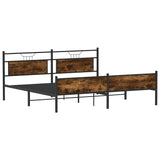 Metal Bed Frame without Mattress Smoked Oak 200x200 cm 3325117