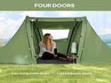 3 Man Camping Tent with Living Area and 2 Bedrooms, 3000mm Waterproof Family Tent with Sewn-in T3398P349077