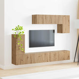TV Cabinet Set 5 pcs High Gloss White Engineered Wood 3409055