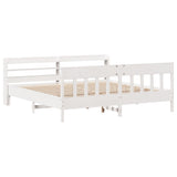 Bed Frame without Mattress White 180x200 cm Super King Solid Wood Pine 3306997