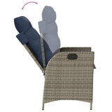 5 Piece Garden Dining Set with Cushions Grey Poly Rattan 3213298