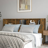 Headboard Cabinet Smoked oak Engineered wood 220x18.5x104.5 cm 817282