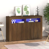 ZNTS Sideboard with LED Lights Brown Oak 115.5x30x75 cm 815734