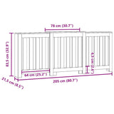 Radiator Cover Black 205x21.5x83.5 cm Engineered Wood 852763