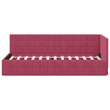 Corner Bed Frame with Headboard Wine Red 80 cm x 200 cm Velvet 42016372