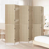 Room Divider Folding Manual Beige 292 x 180 cm Poly Rattan 42003677