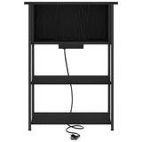 Bedside Cabinet Black Oak 38 x 31 x 61 cm Engineered Wood 859450