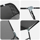 Folding Sun Lounger Folding Black 182 x 55 x 85.5 cm Textilene 42003153