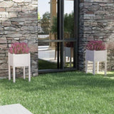 Garden Planters 2 pcs White 40x40x70 cm Solid Pinewood 810792