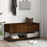 Storage Bench Brown Oak 100x42.5x47 cm Engineered Wood 839027