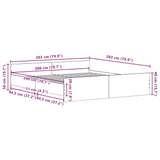 Bed Frame without Mattress Black Oak 200x200 cm Engineered Wood 3329305