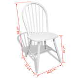 ZNTS Dining Chairs 6 pcs White Solid Rubber Wood 272090