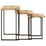 Nesting Tables 3 pcs with Live Edge Solid Wood Mango 372762