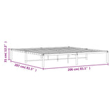 Metal Bed Frame without Mattress White 200x200cm 373680