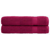 Premium Sauna Towels "SOLUND" 2 pcs Bordeaux 80x200 cm 600 gsm 137218