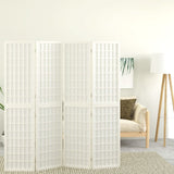 Folding 4-Panel Room Divider Japanese Style 160x170 cm White 352088