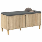 Hall Bench with Cushion with Door Sonoma Oak 100 x 38 x 46 cm 891538