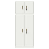 Storage Cabinet 2 pcs White 60 x 40 x 145 cm Steel Lockable 3438698