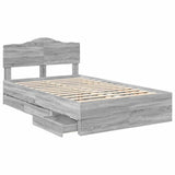 Bed Frame with Drawer Grey Sonoma 120 x 200 cm Engineer Wood 3413024