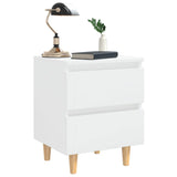 Bed Cabinets & Pinewood Legs 2 pcs High Gloss White 40x35x50cm 805864