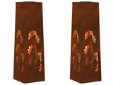 Solar LED Pathway Light 2 pcs Rusty Weathering Steel 879764