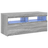 TV Cabinet with LED Lights Grey Sonoma 90x35x40 cm 815676