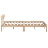 Bed Frame Pine Solid Pinewood Double Durable Bed Frame 810147