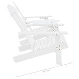 Garden Adirondack Chair Solid Fir Wood White 310067