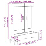 Highboard Old Wood 69.5 x 31 x 115 cm Engineered Wood 882577