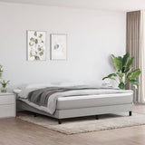 Box Spring Bed Frame Light Grey 180x200 cm Super King Fabric 3120532