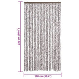 Fly Curtain Brown and Beige 100x230 cm Chenille 377374
